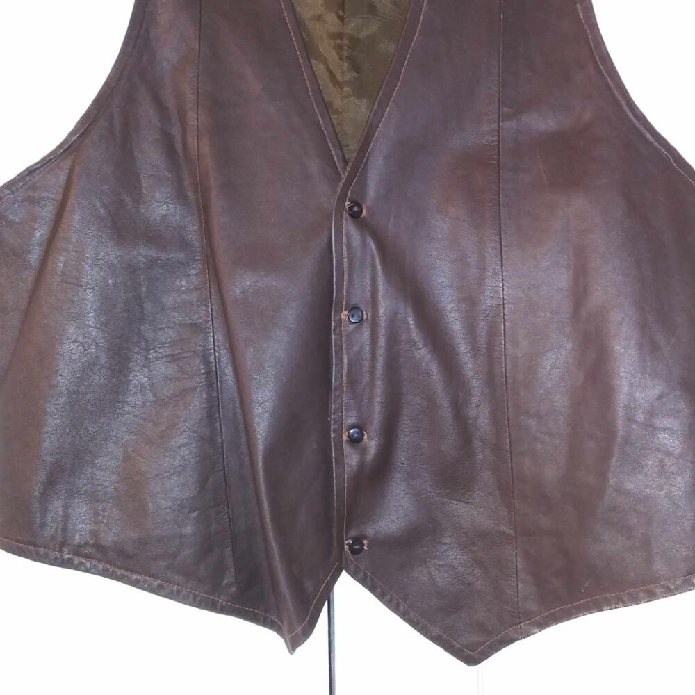 Vintage Handmade leather vest for men - Picture 7 of 11